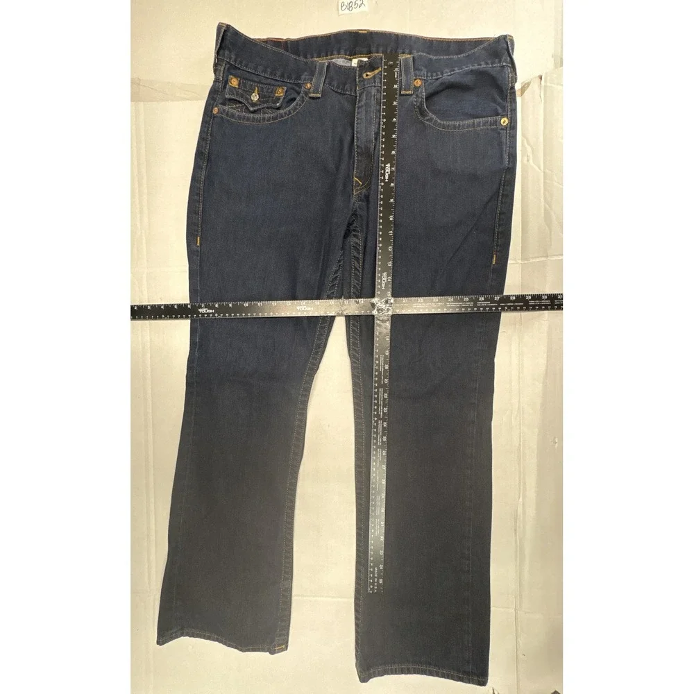 True Religion Ricky Straight‎ Dark Wash Blue Denim Jeans Mens 40x31 Horseshoe
